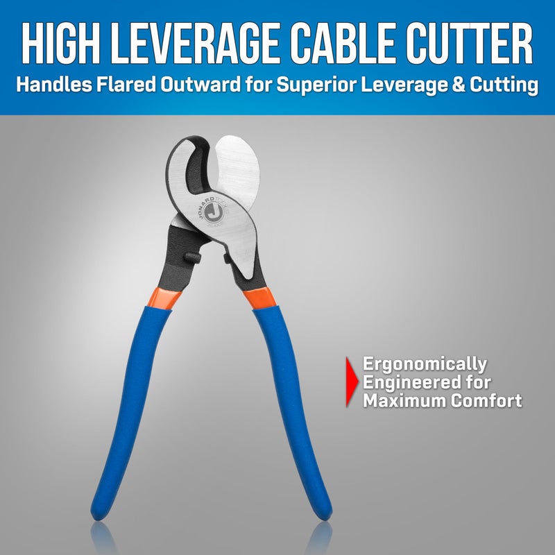 Jonard Tools JIC-63050 High Leverage Cable Cutter - Chrome Vanadium Steel, Induction-Hardened Edges, Cuts Aluminum, Copper & 100-Pair 24 AWG Cable, Ergonomic Grip, 13/16â€ Jaw Opening (Color May Vary) - Image 2